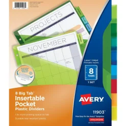Avery Big Tab Insertable Plastic Dividers with Pockets