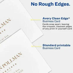 Avery Clean Edge Business Cards, Laser, 2 x 3.5, White, 10 Cards/Sheet, 20 Sheets/Pack