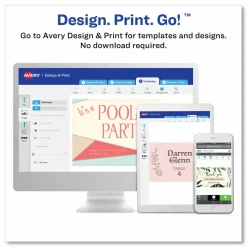 Avery Clean Edge Laser Printable Multipurpose Card, White, 35703
