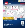 Avery Clean Edge Printable Business Cards With Sure Feed Technology For Laser And Inkjet Printers, 2" x 3-1/2", Glossy White, 200 Blank Cards