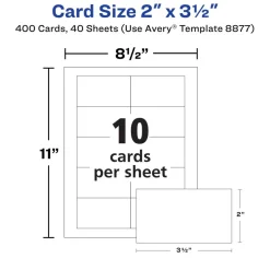 Avery Clean Edge Printable Business Cards With Sure Feed Technology For Inkjet Printers, 2