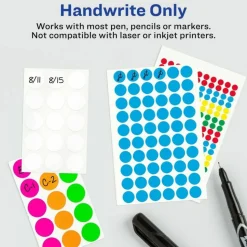 Avery Color-Coding Removable Labels, 5795, Round, 1/4 Inch Diameter, Assorted Colors, Pack Of 768 Non-Printable Dot Stickers