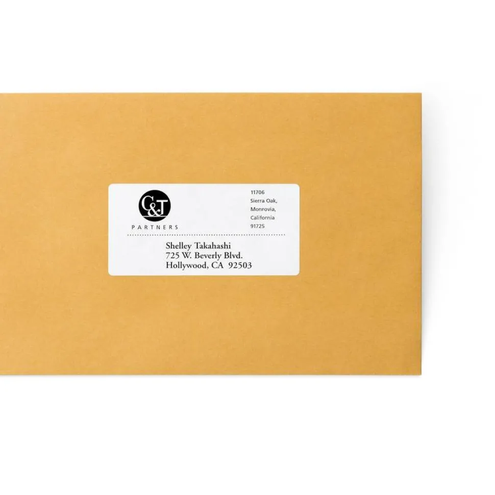 Avery Continuous Form Permanent Address Labels, 4022, Rectangle, 4" x 1 15/16", White, Box Of 5,000