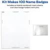 Avery Customizable Name Badges With Pins, 74549, 2-1/4" x 3-1/2", Clear Name Tag Holders With White Printable Inserts, Pack of 100