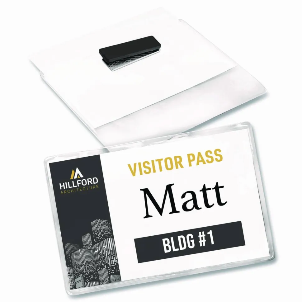 Avery Customizable Name Badges With Magnets, Rectangle, 8780, 3" x 4", White, Pack Of 24