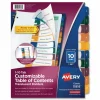 Avery Customizable Table of Contents Ready Index Dividers with Multicolor Tabs, 10-Tab, 1 to 10, 11 x 8.5, Translucent, 1 Set