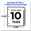 Avery Customizable TOC Ready Index Multicolor Tab Dividers, Extra Wide Tabs, 10-Tab, 1 to 10, 11 x 9.25, White, 1 Set