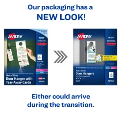 Avery Door Hangers With Tear-Away Cards, 2 Cards Per Sheet, Pack Of 40 Hangers