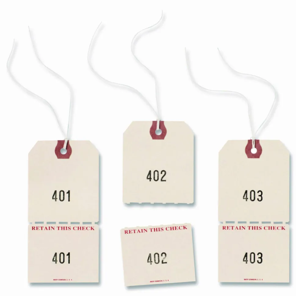 Avery Duplicate Auto Park Tags, Strung, 4 3/4" x 2 3/8", Manila, Box Of 500