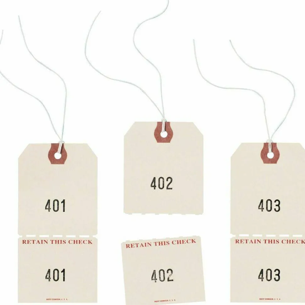 Avery Duplicate Auto Park Tags, Strung, 4 3/4" x 2 3/8", Manila, Box Of 500
