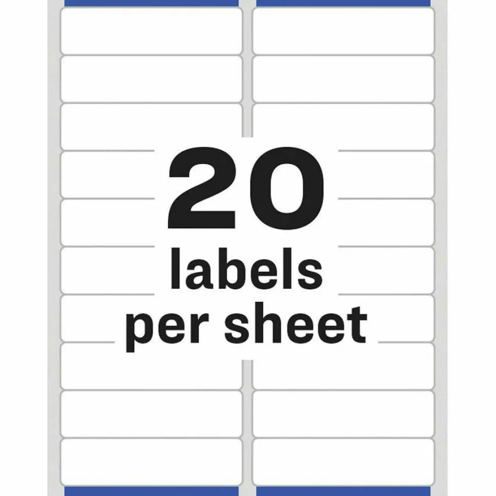 Avery Easy Peel Address Labels With Sure Feed Technology, 5961, Rectangle, 1" x 4", Matte White, Box Of 5,000