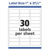 Avery Easy Peel Address Labels With Sure Feed Technology, 8160, Rectangle, 1" x 2-5/8", Matte White, Pack Of 750