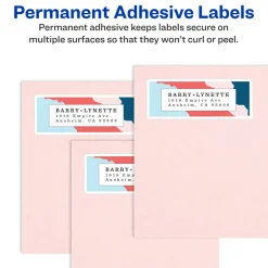 Avery Easy Peel Address Labels With Sure Feed Technology, 5260, Rectangle, 1" x 2-5/8", Matte White, Pack Of 750