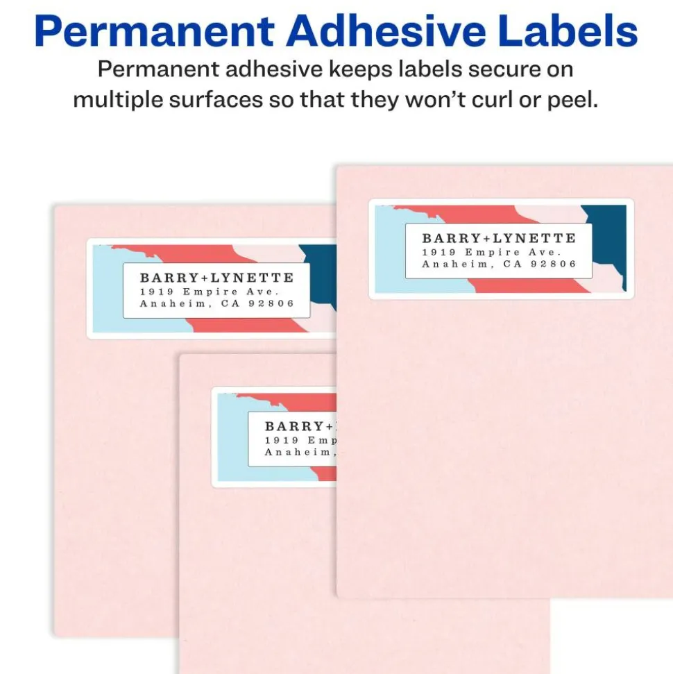 Avery Easy Peel Address Labels With Sure Feed Technology, 5260, Rectangle, 1" x 2-5/8", Matte White, Pack Of 750