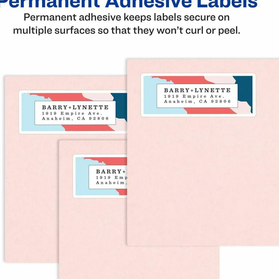 Avery Easy Peel Address Labels With Sure Feed Technology, 5160, Rectangle, 1" x 2-5/8", Matte White, Box Of 3,000