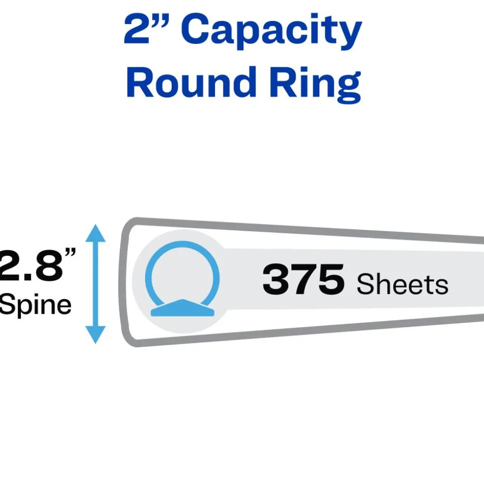 Avery Economy 3-Ring Binder, 2" Round Rings, 50% Recycled, Blue