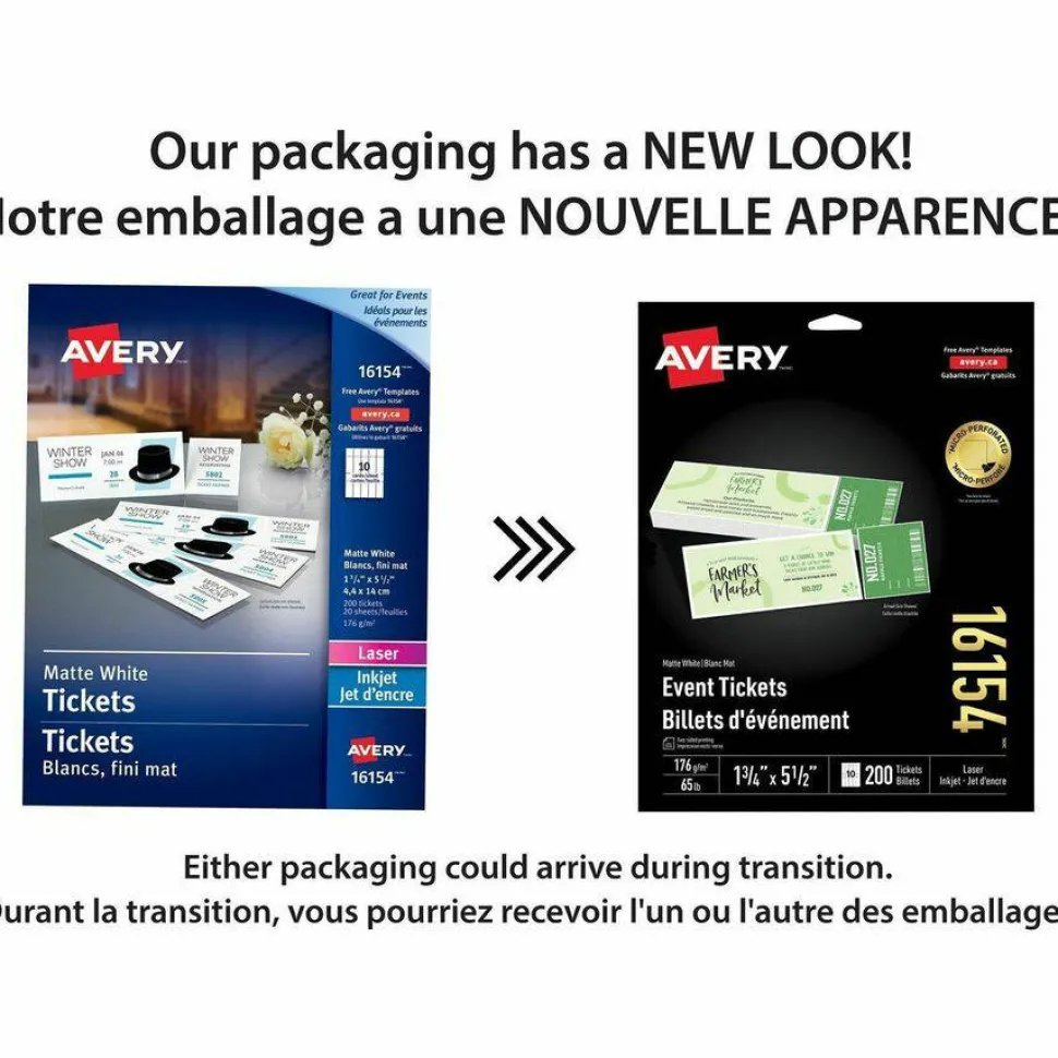 Avery Event Tickets with Tear-Away Stubs