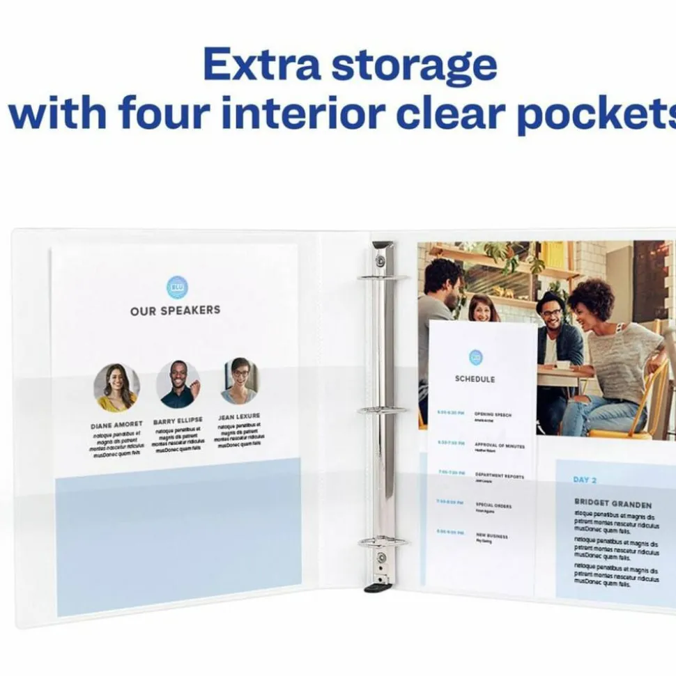 Avery Extra-Wide Heavy-Duty View 3-Ring Binder With Locking One-Touch EZD Rings, 1" D-Rings, White