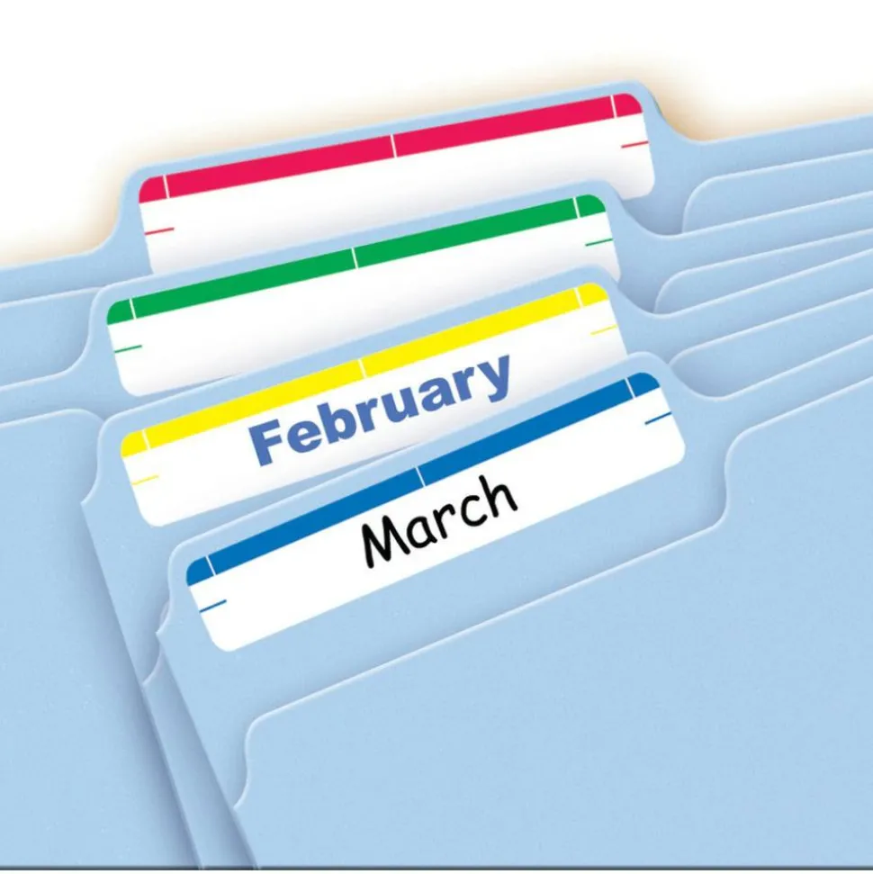 Avery File Folder Labels On 4" x 6" Sheet With Easy Peel, 5215, Rectangle, 2/3" x 3-7/16", White With Assorted Color, Pack Of 252