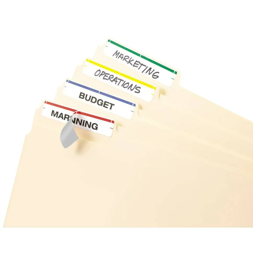 Avery File Folder Labels On 4" x 6" Sheet With Easy Peel, 5215, Rectangle, 2/3" x 3-7/16", White With Assorted Color, Pack Of 252