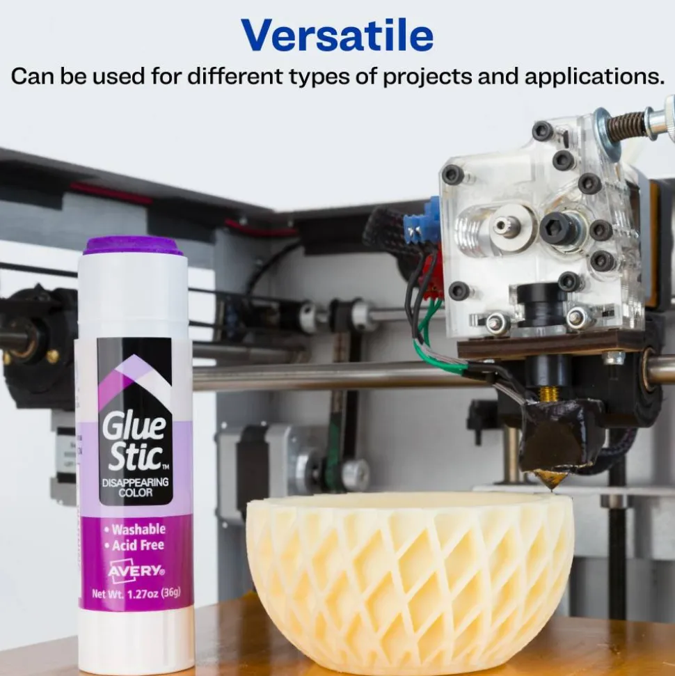 Avery Glue Stic Disappearing Purple Glue Sticks, 1.27 Oz., Pack Of 6