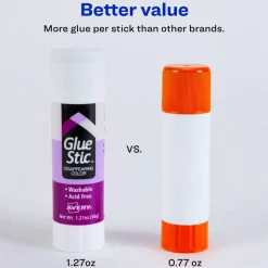 Avery Glue Stic Disappearing Purple Glue Sticks, 1.27 Oz., Pack Of 6