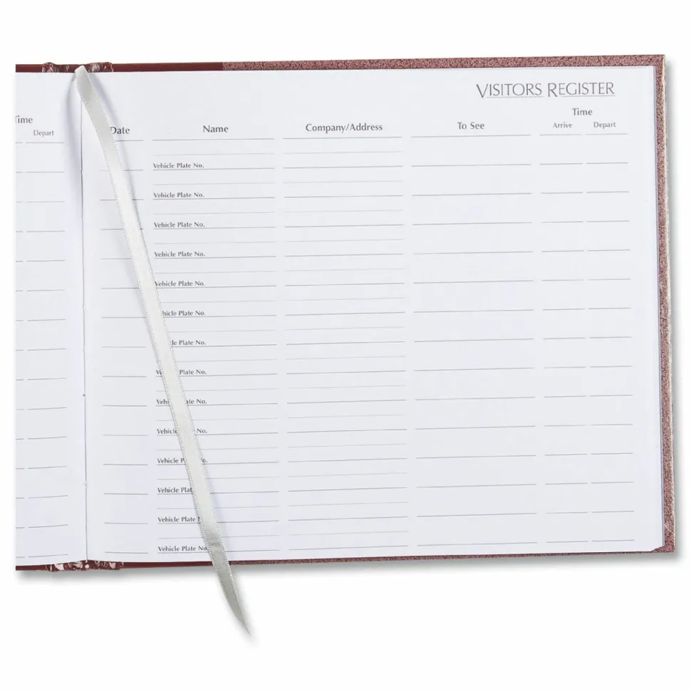 Avery Hardcover Visitor Register, 10 1/2" x 8", Burgundy