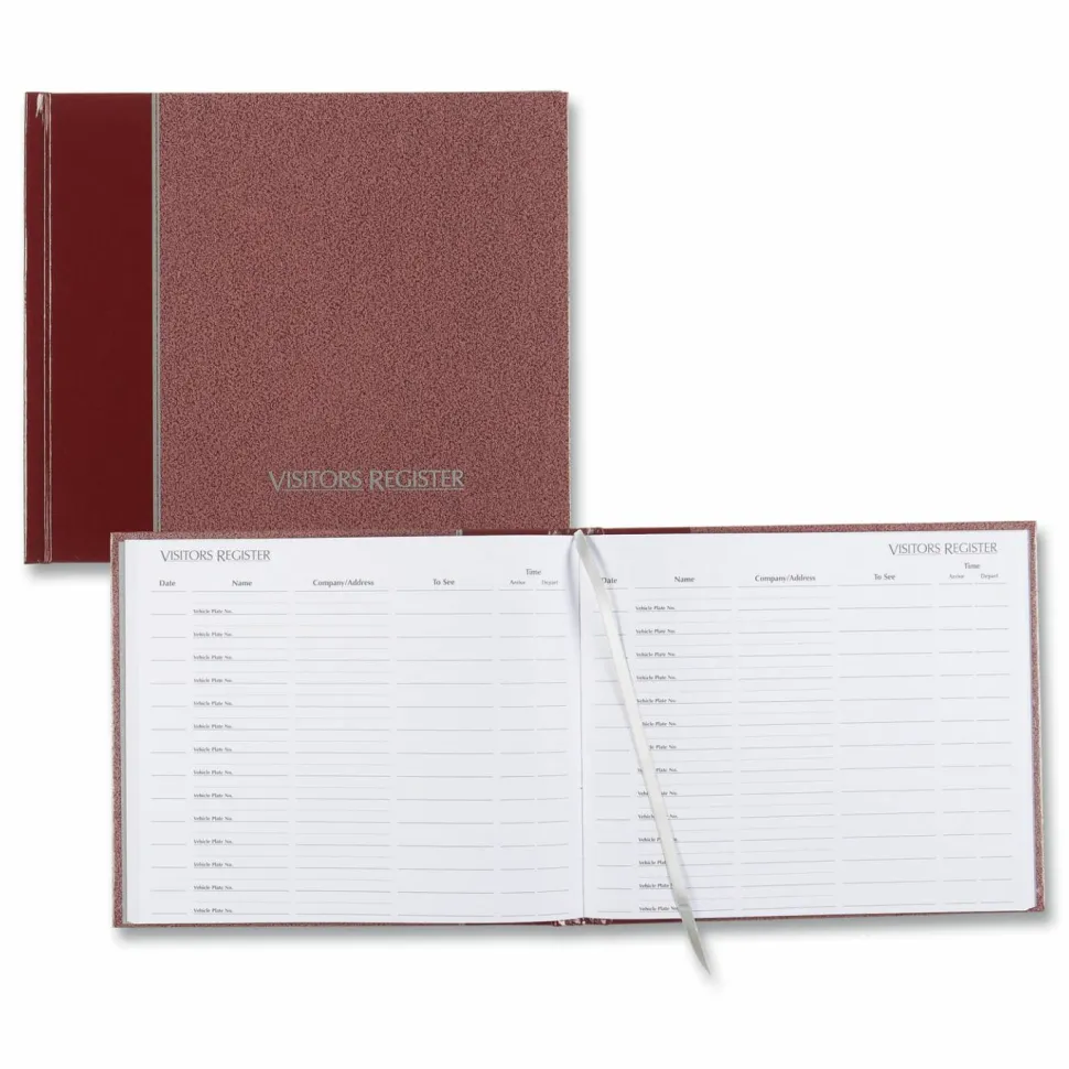 Avery Hardcover Visitor Register, 10 1/2" x 8", Burgundy