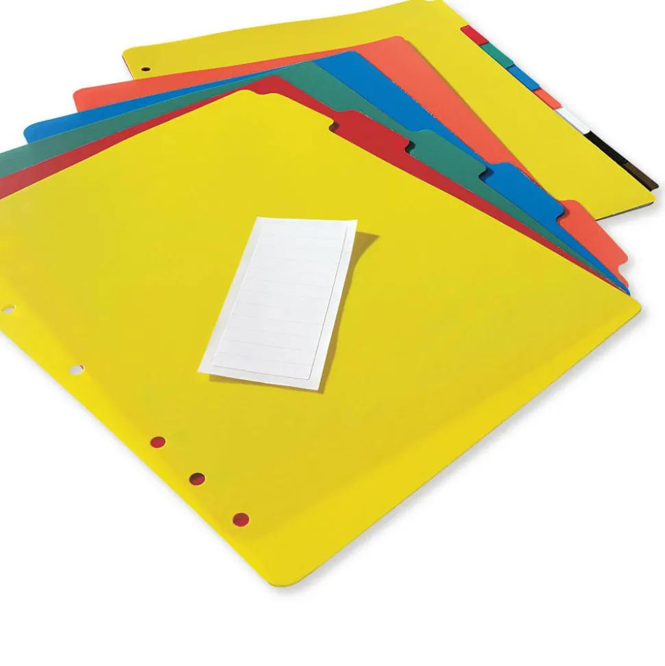 Avery Heavy Duty Plastic Dividers With White Tab Labels, 8 1/2" x 11", Multicolor, 5-Tab