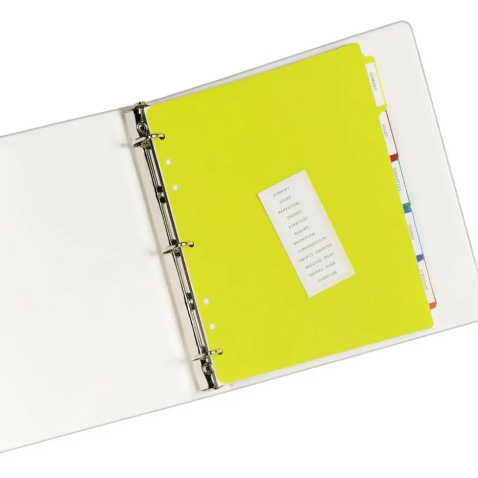 Avery Heavy Duty Plastic Dividers With White Tab Labels, 8 1/2" x 11", Multicolor, 5-Tab