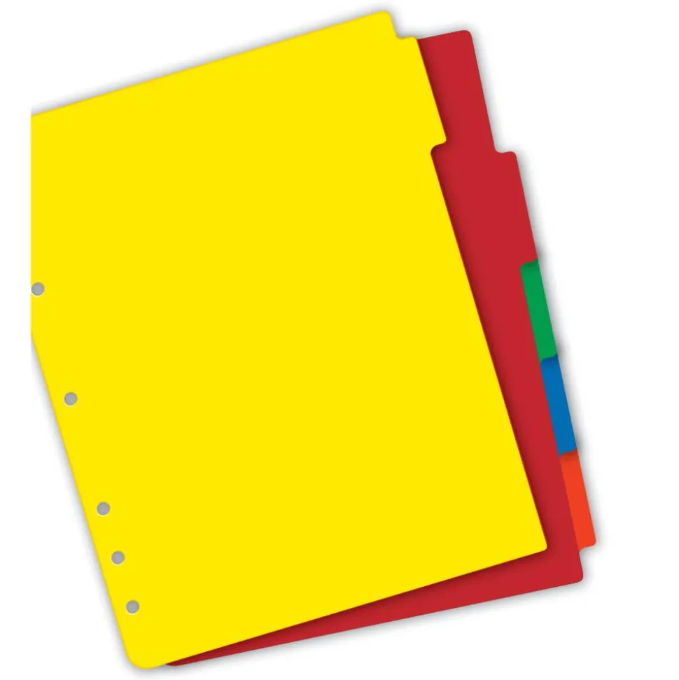 Avery Heavy Duty Plastic Dividers With White Tab Labels, 8 1/2" x 11", Multicolor, 5-Tab