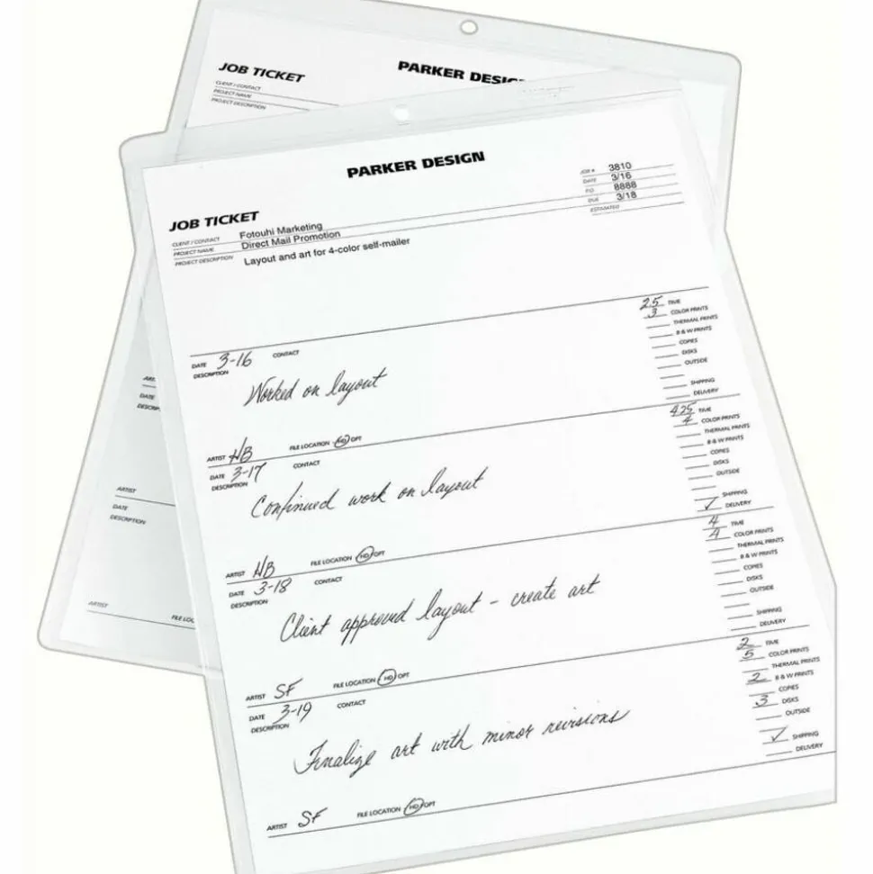 Avery Heavyweight Clear Job Ticket Holder, Top Load 9 x 12 Insert, Clear Front, 10/Pack