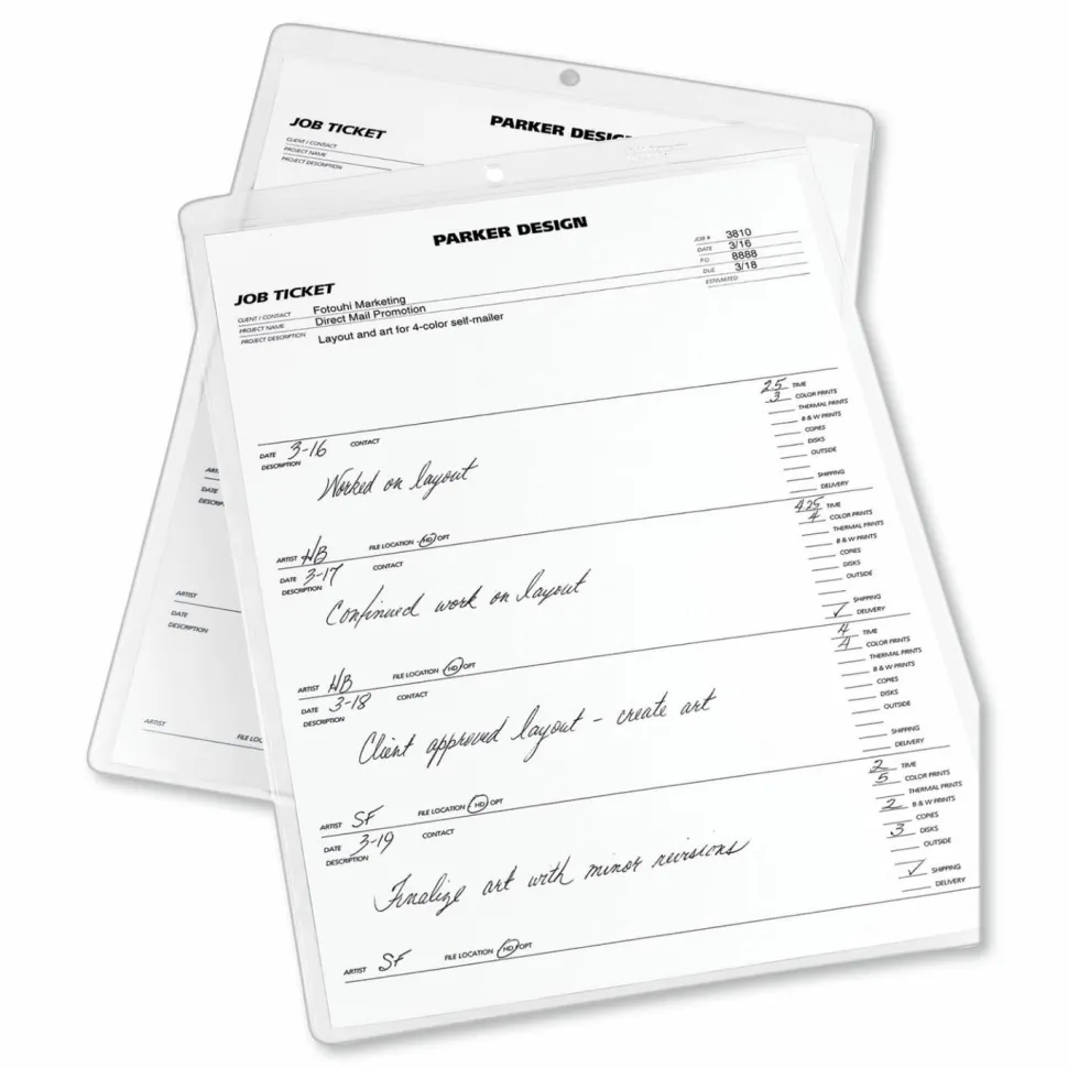 Avery Heavyweight Clear Job Ticket Holder, Top Load 9 x 12 Insert, Clear Front, 10/Pack