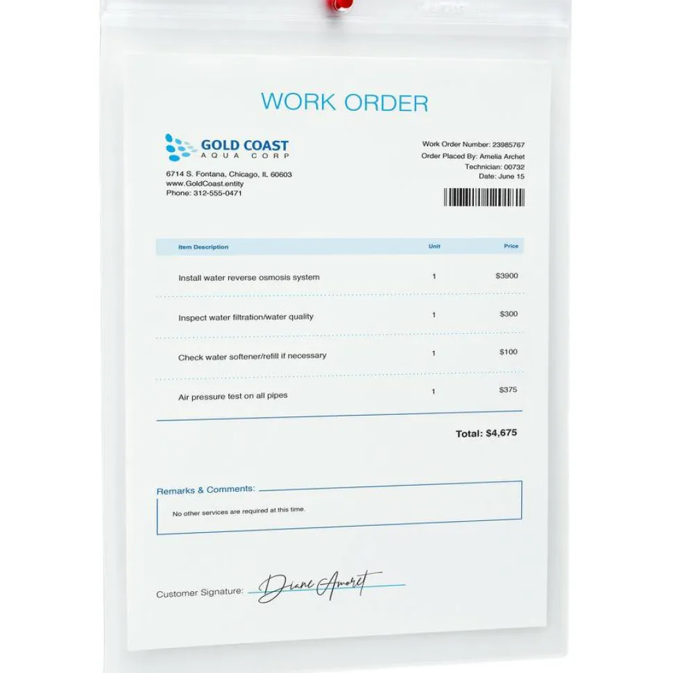Avery Heavyweight Clear Job Ticket Holder, Top Load 9 x 12 Insert, Clear Front, 10/Pack