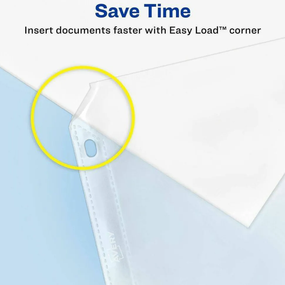 Avery Heavyweight Easy Load Sheet Protectors, 8-1/2" x 11", Diamond Clear, 25 Document Protectors