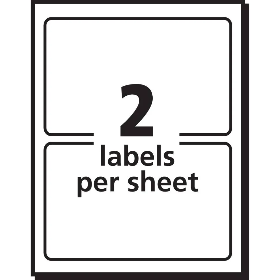 Avery "Hello My Name Is" Name Tags, 05141, 2-1/3" x 3-3/8", White With Blue Border, 100 Removable Name Badges