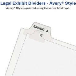 Avery Individual Legal Exhibit Dividers, Avery Style, #2, Side Tab, Letter Size, Pack Of 25