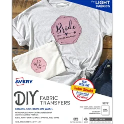 Avery Inkjet Printer T-Shirt Transfer Paper, 3275, Letter Size (8 1/2