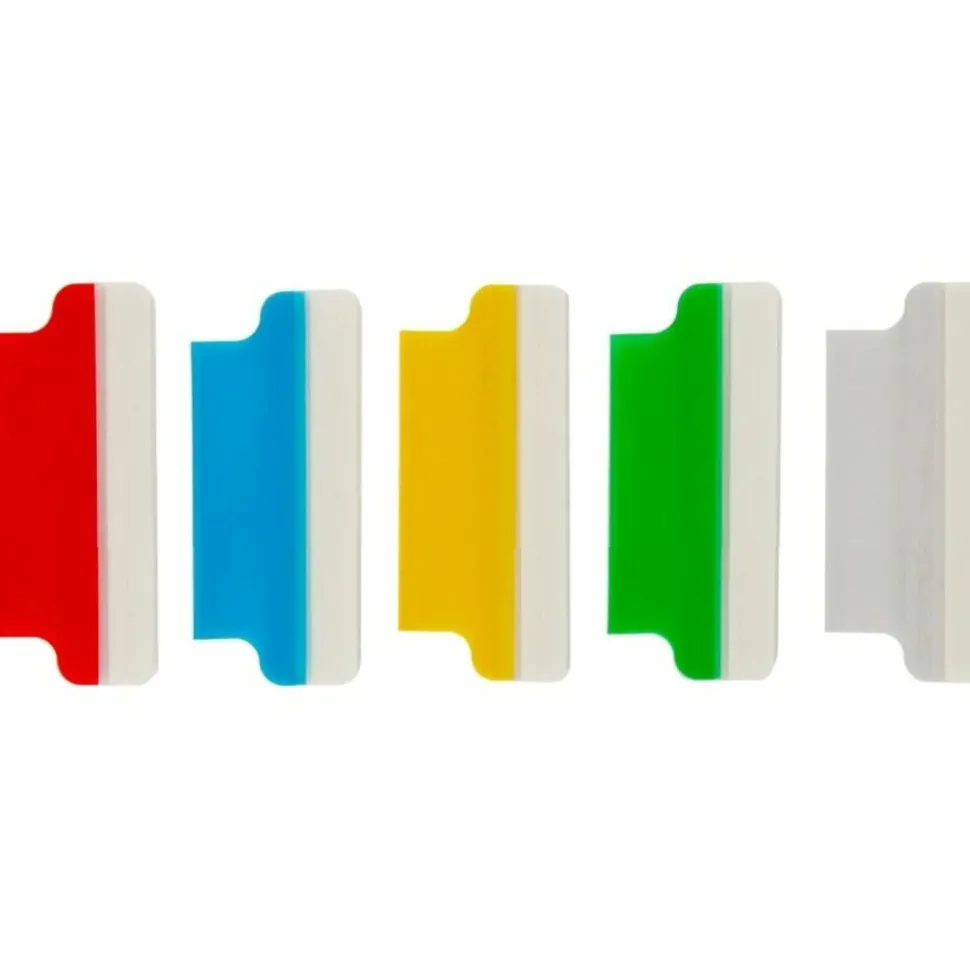 Avery Insertable Self-Adhesive Index Tabs With Printable Inserts, 1-1/2", Assorted (Blue, Clear, Green, Red, Yellow), Pack Of 25