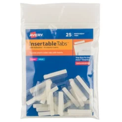 Avery Insertable Self-Adhesive Index Tabs With Printable Inserts, 1