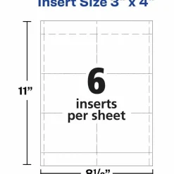 Avery Laser Name Badge Inserts, 3" x 4", Box Of 300