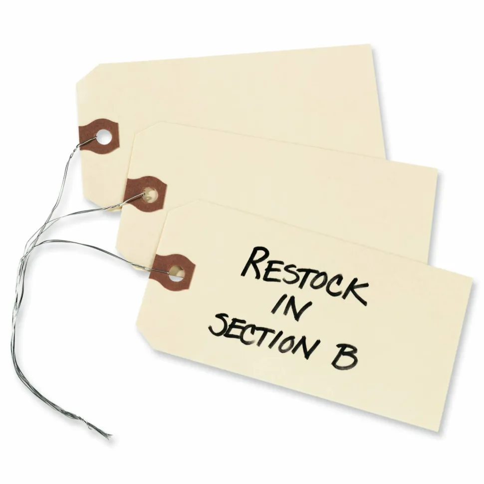Avery Manila "G" Shipping Tags - 4.25" Length x 2.12" Width - Rectangular - Wire Fastener - 1000 / Box - Manila