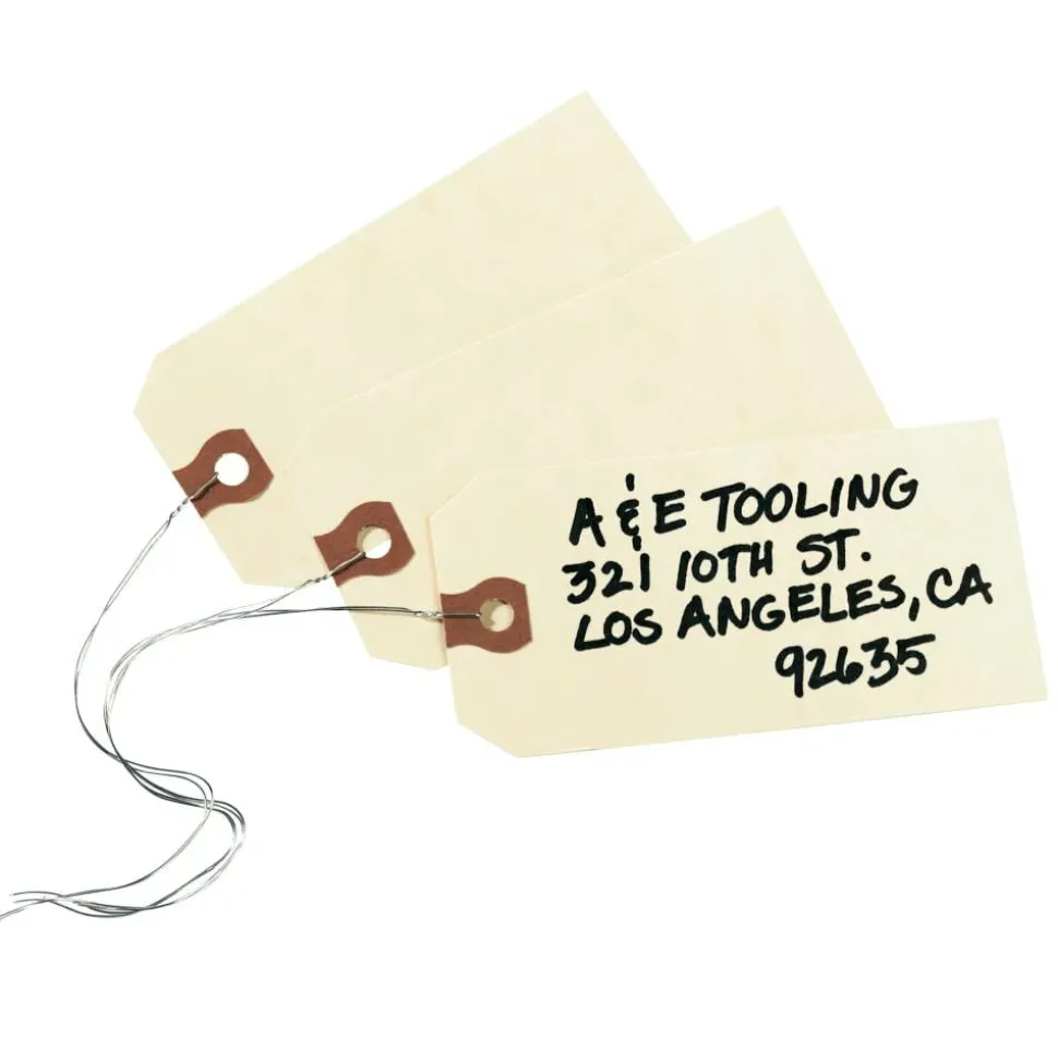 Avery Manila "G" Shipping Tags - 4.25" Length x 2.12" Width - Rectangular - Wire Fastener - 1000 / Box - Manila