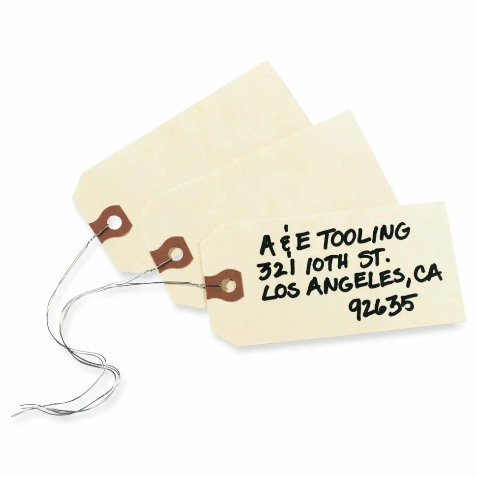 Avery Manila "G" Shipping Tags - 6.25" Length x 3.13" Width - Rectangular - Wire Fastener - 1000 / Box - Manila