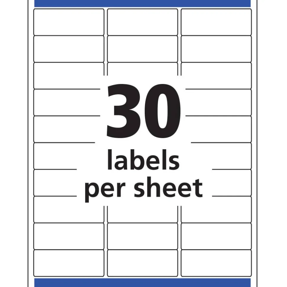 Avery Matte Address Labels With Sure Feed Technology, 18660, Rectangle, 1" x 2-5/8", Clear, Pack Of 300 Labels