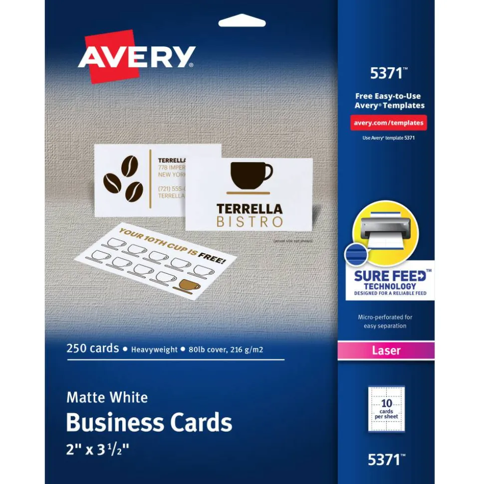 Avery Microperforated Business Cards with Sure Feed(R) Technology