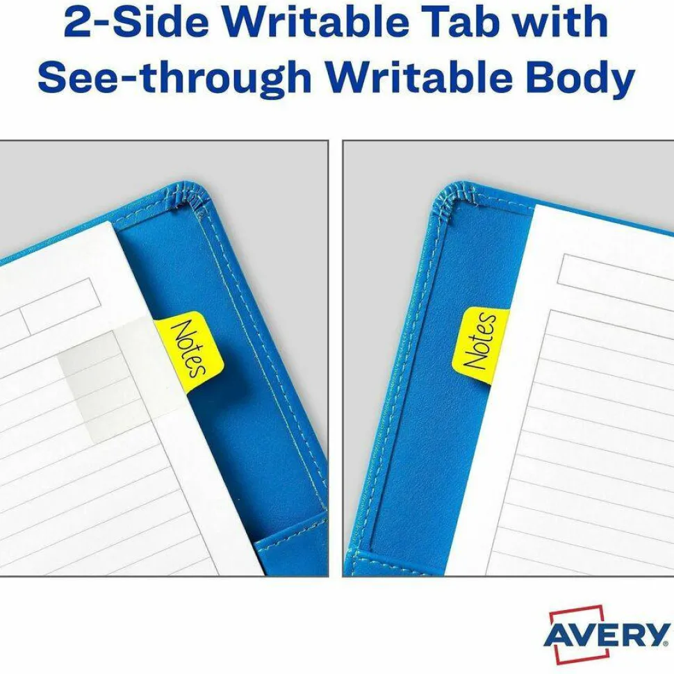 Avery Mini Ultra Tabs, 1" x 1.5", Assorted Neon, Set Of 80 Repositionable Tabs