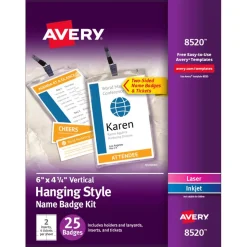 Avery Name Badges with Lanyards, 6