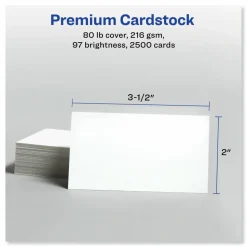 Avery Perforated Business Cards for Laser Printers, 2" x 3½"