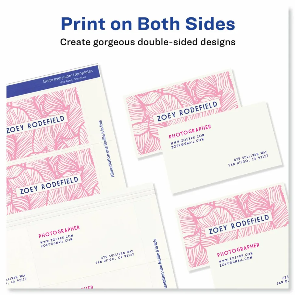 Avery Perforated Business Cards for Laser Printers, 2" x 3½"